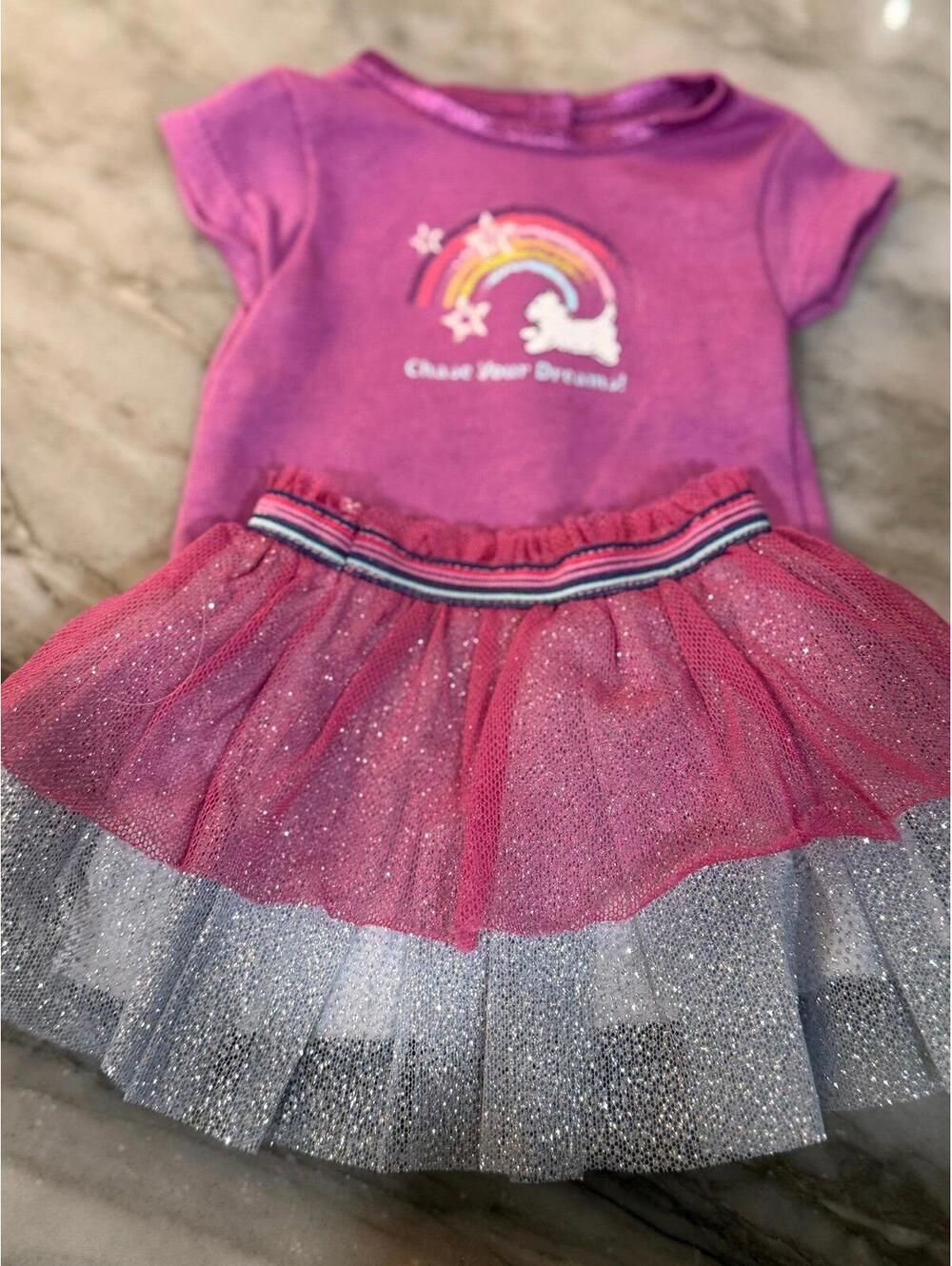 American Girl Purple Coconut Rainbow Tee with “Chase Your Dreams” Logo A922